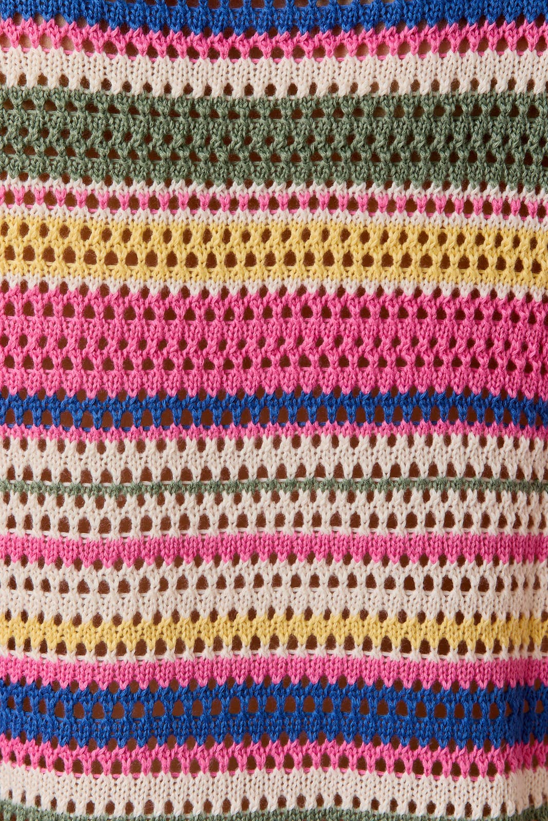 Multi Stripe Crochet Button Down Top