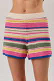 Multi Stripe Crochet Shorts