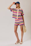 Multi Stripe Crochet Shorts