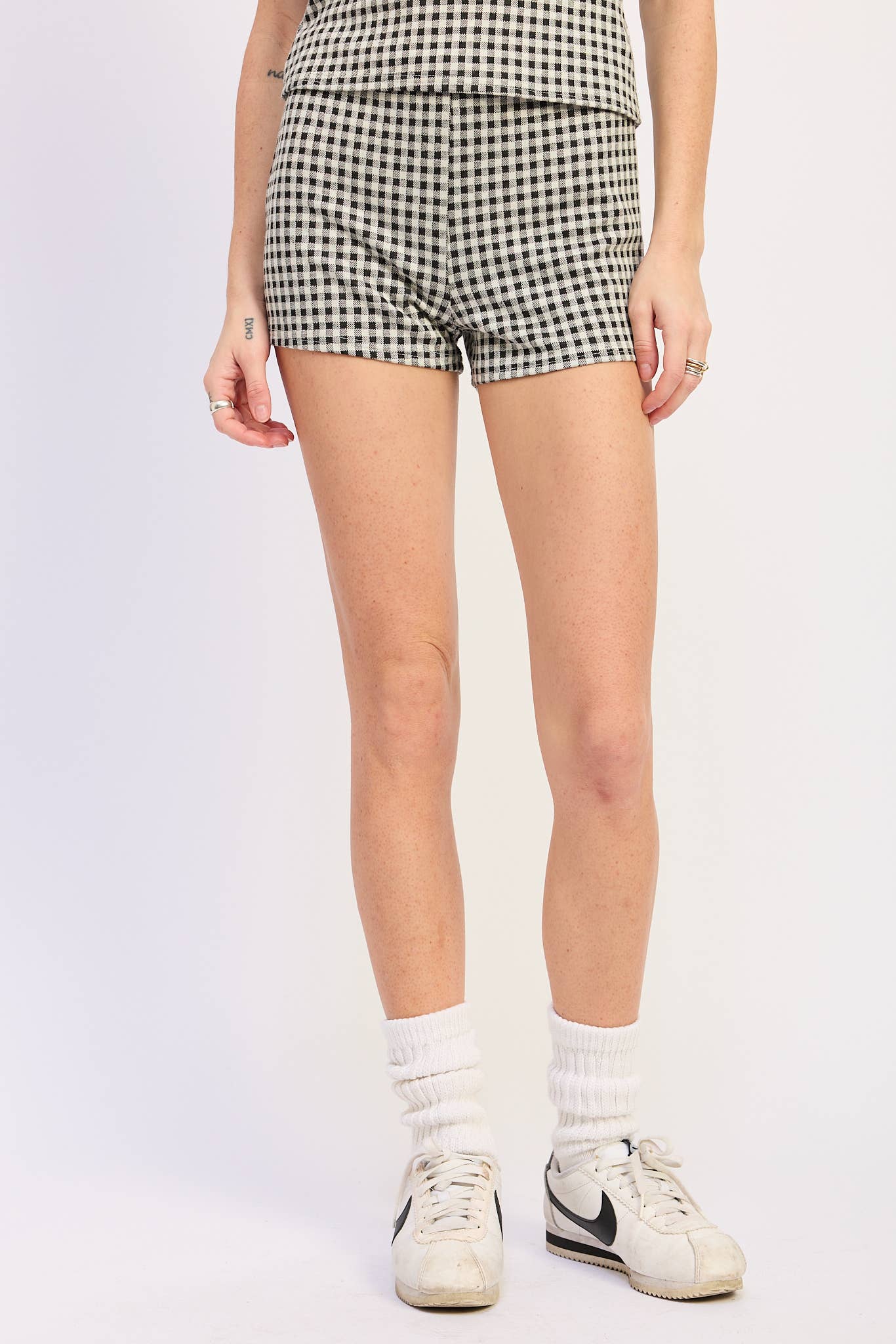 Gingham Biker Shorts